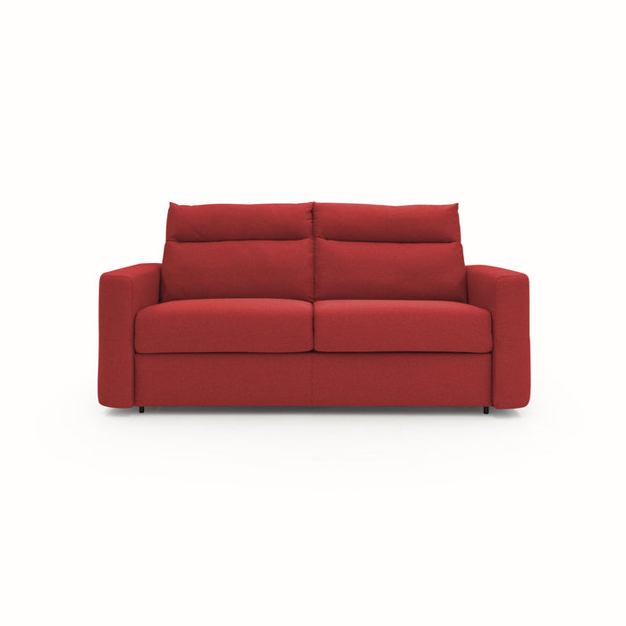 Cupido Divano letto con morbido schienale alto in tessuto impermeabile simil cotone T13 202 cm (mat. 140x197) rosso