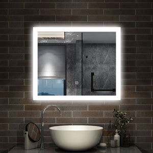 100 x 60 cm,AICA Specchio da Bagno LED con Luce, memoria, antiappannamento,CRI>90,autospegnimento,interruttore touch
