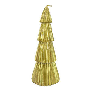 Candela di natale a forma di albero, colore oro