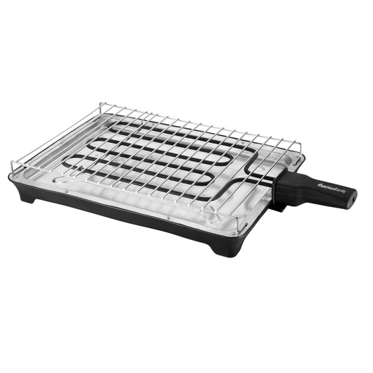 Melchioni Family | Griglia Elettrica Singola e Doppia Apribile, SPIEDINA, 1600W, Nero/Acciaio, Griglia in Acciaio Inox per Alimenti, con Dispositivo di Sicurezza, Dimensioni 24x36cm