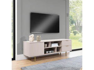Habitat et Jardin Mobile TV 150x52x41cm Beige per TV fino a 65 pollici MDF con ruote