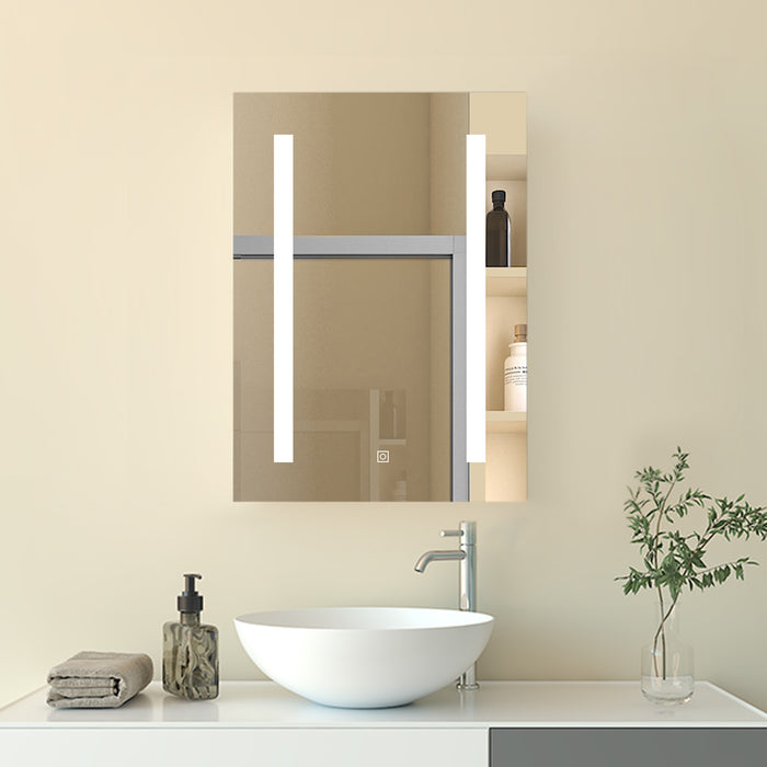 Mobiletto Specchiera Pensile da Bagno 50x70 cm, Bianco