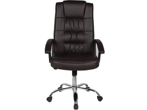 Poltrona da Ufficio Regolabile Marrone PVC Habitat et Jardin