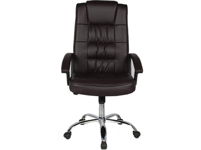 Poltrona da Ufficio Regolabile Marrone PVC Habitat et Jardin