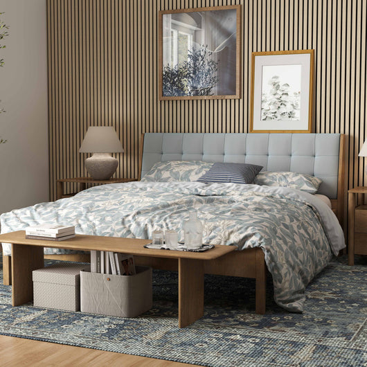 3 pezzi Pannelli decorativi fonoassorbenti L240xL60cm SP21mm in legno MDF，Colore di rovere chiaro assorbimento acustico