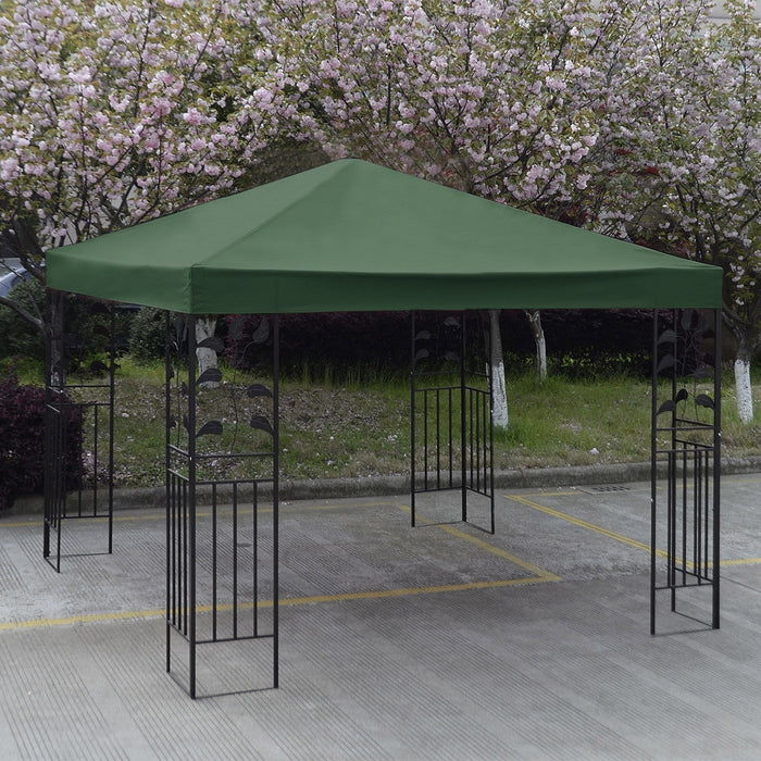 Telo Tetto ricambio per gazebo da sole 3x3m, Tessuto copertura superiore per gazebo Verde-Gazebo
