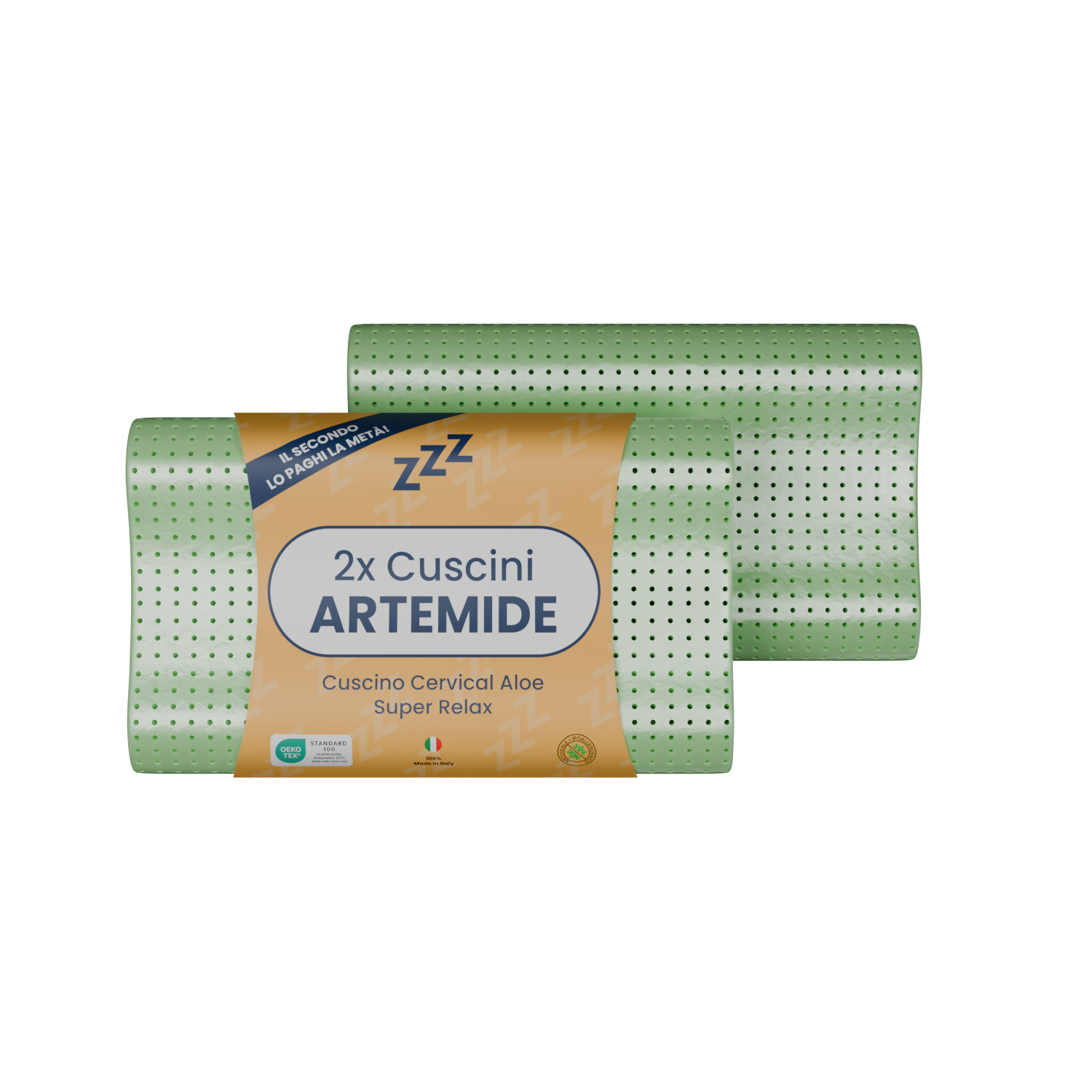 Coppia | Cuscino - Cervical Aloe - Super Relax - Artemide -72x42x10/8/9cm