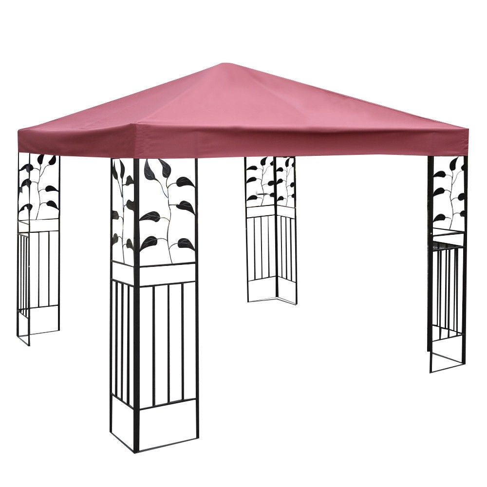 Telo Tetto ricambio per gazebo da sole 3x3m, Tessuto copertura superiore per gazebo Rosso Bordeaux-Gazebo
