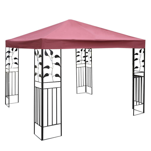 Telo Tetto ricambio per gazebo da sole 3x3m, Tessuto copertura superiore per gazebo Rosso Bordeaux-Gazebo