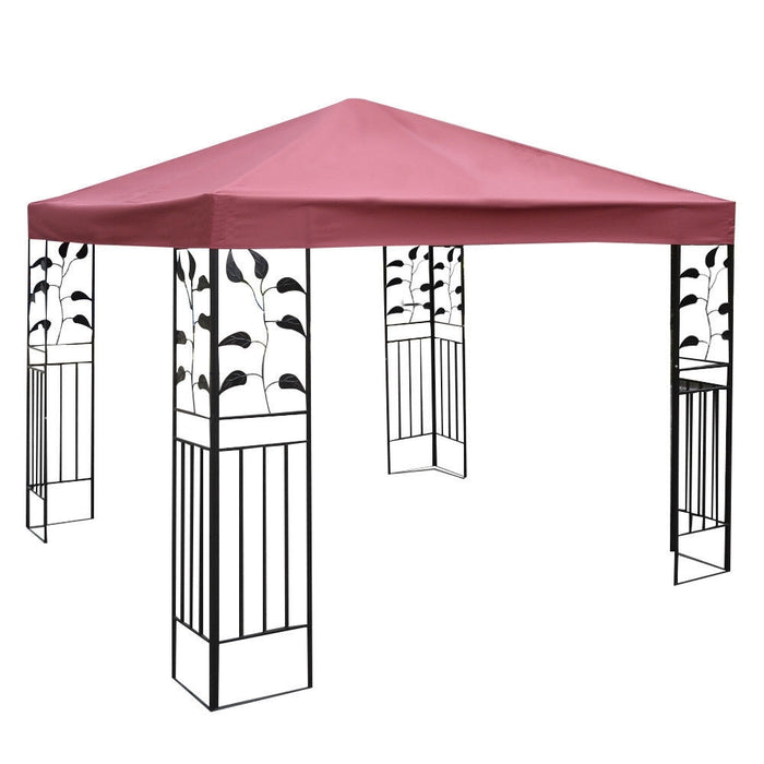 Telo Tetto ricambio per gazebo da sole 3x3m, Tessuto copertura superiore per gazebo Rosso Bordeaux-Gazebo
