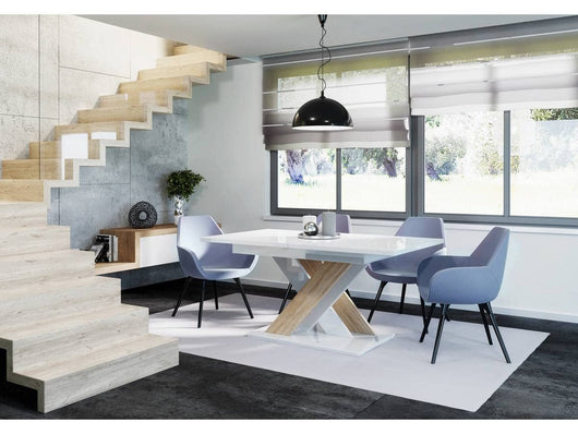 Habitat et Jardin Tavolo Pranzo Allungabile Moderno Bianco 140-180cm