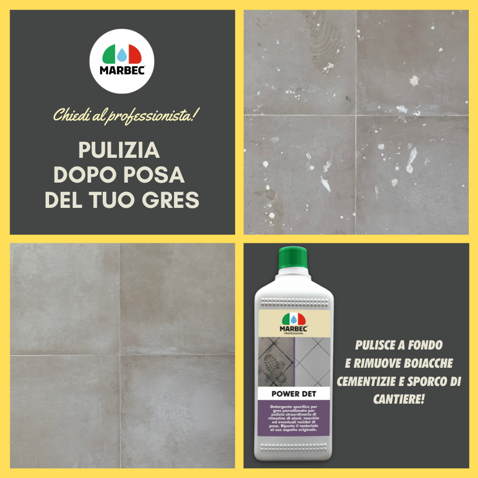Come pulire il gres porcellanato POWER DET   1LT