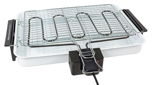 Melchioni Family SPIEDINA MAXI, Griglia Elettrica Grande, Doppia Griglia, Bistecchiera Elettrica, Barbecue e Grill da Tavolo, Senza Fumo, Smontabile e Lavabile