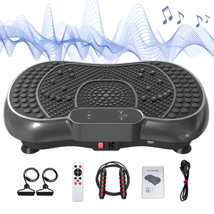 Pedana Vibrante con Bluetooth e Bande Elastiche - 1-99 Velocità - RATTANTREE - Modellamento Gambe/Glutei, Massaggio Casa