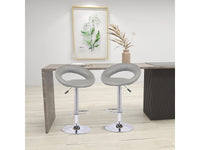 Sgabelli da Bar Set 2 Grigio Altezza Regolabile Metallo e PU Habitat et Jardin