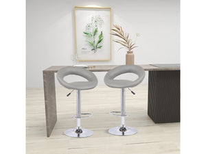 Sgabelli da Bar Set 2 Grigio Altezza Regolabile Metallo e PU Habitat et Jardin