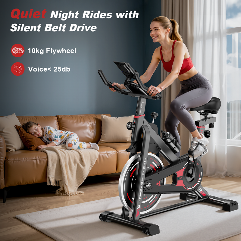 Cyclette, cyclette da interno con display LCD, cyclette con supporto per tablet, capacit¨¤ di carico di 120 kg