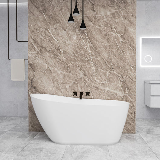 Vasca da Bagno a Isola 160x72x73 cm Vasca da Bagno Freestanding in Acrilico Bianco Ovale Irregolare