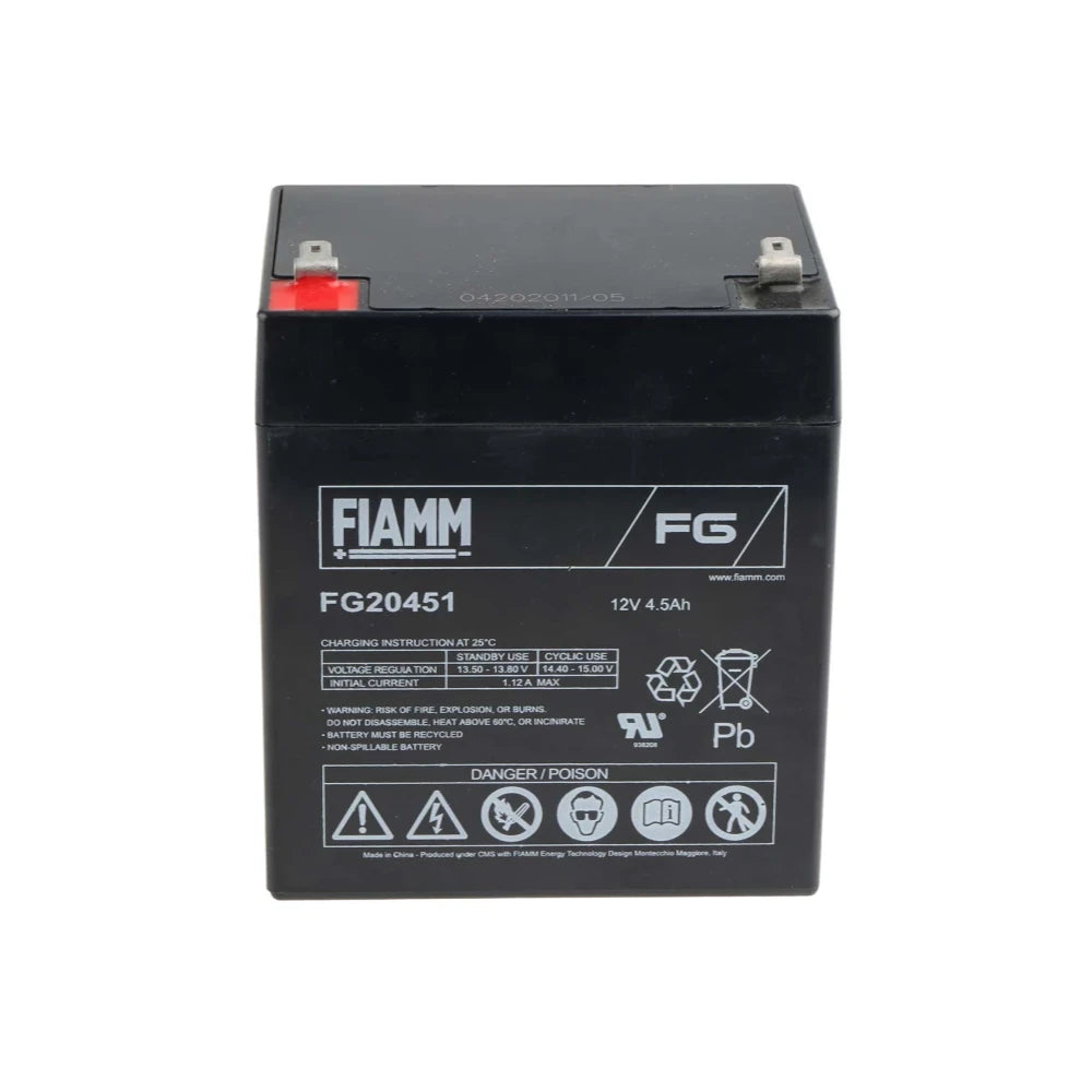 FIAMM Batteria al piombo FG20451 12 V 4,5 AH in tessuto non tessuto batteria al piombo UPS FG 20451 Batterie AGM FASTON 4,8 mm