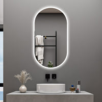 AICA Specchio da bagno 50 x 90 cm, dimmerabile£¬interruttore touch£¬ Funzione Memoria, antiappannamento