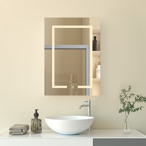 Mobiletto Specchiera Pensile da Bagno 50x70 cm, Bianco