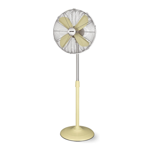 Zephir, Ventilatore a Pavimento, Ventilatore in Metallo, Colore Crema, Diametro 40 cm, 3 Velocità, 4 Pale, Inclinazione regolabile, Oscillante, Griglia di Sicurezza, Regolabile in Altezza