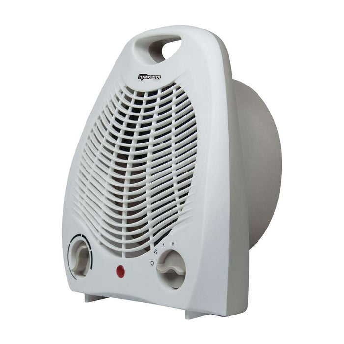 Piccolo termoventilatore portatile compatto, termostato regolabile, interruttore di sicurezza, maniglia, 2000 W, termoventilatore portatile e compatto, 2000 W e 1000 W