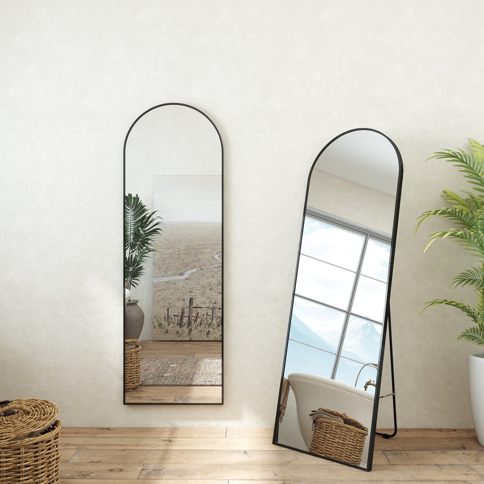 Specchio a corpo intero 150x50cm, design moderno e adatto per svariate scenari.