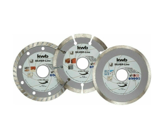 Set Dischi Diamantati KWB D.115 mm Universali Pz 3