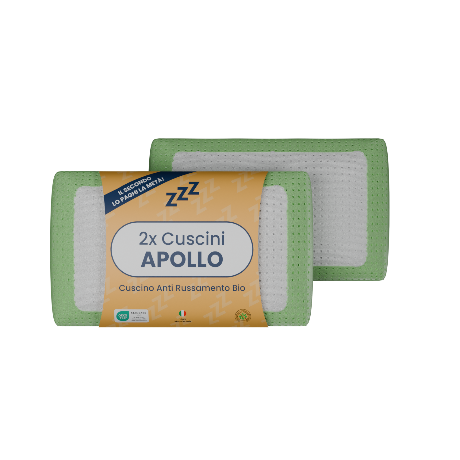 Coppia | Cuscino Anti Russamento bio Apollo - 72x42x12cm