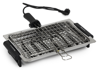 Melchioni Family | Griglia Elettrica Singola e Doppia Apribile, SPIEDINA, 1600W, Nero/Acciaio, Griglia in Acciaio Inox per Alimenti, con Dispositivo di Sicurezza, Dimensioni 24x36cm