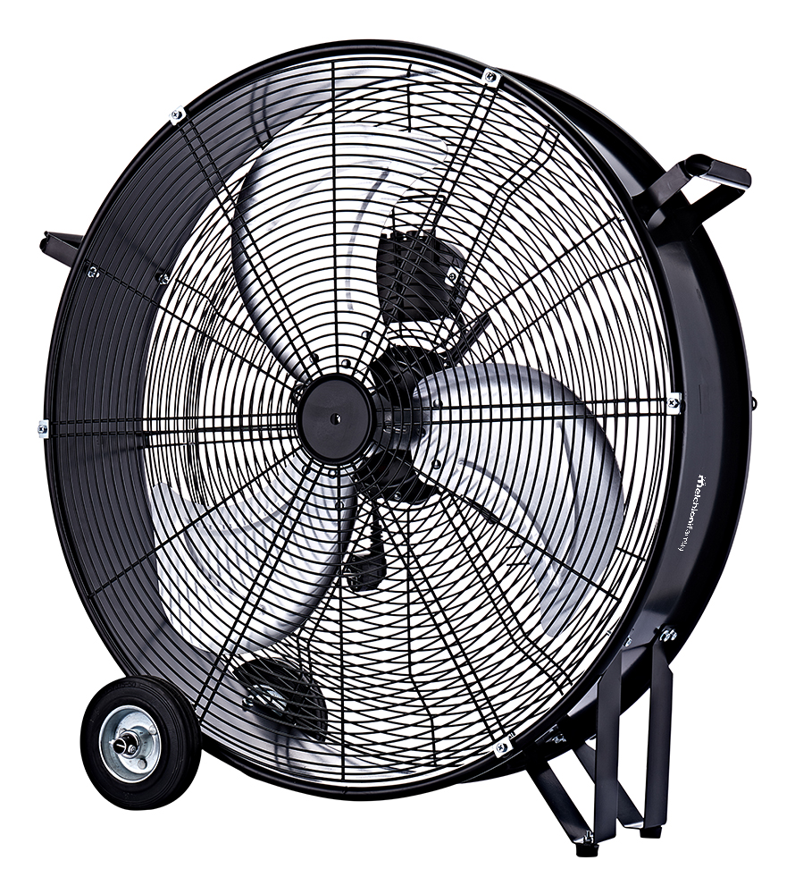 Melchioni Family Ventilatore industriale in metallo da 60 cm di diametro 2460IND interruttore maniglia e ruote 110W