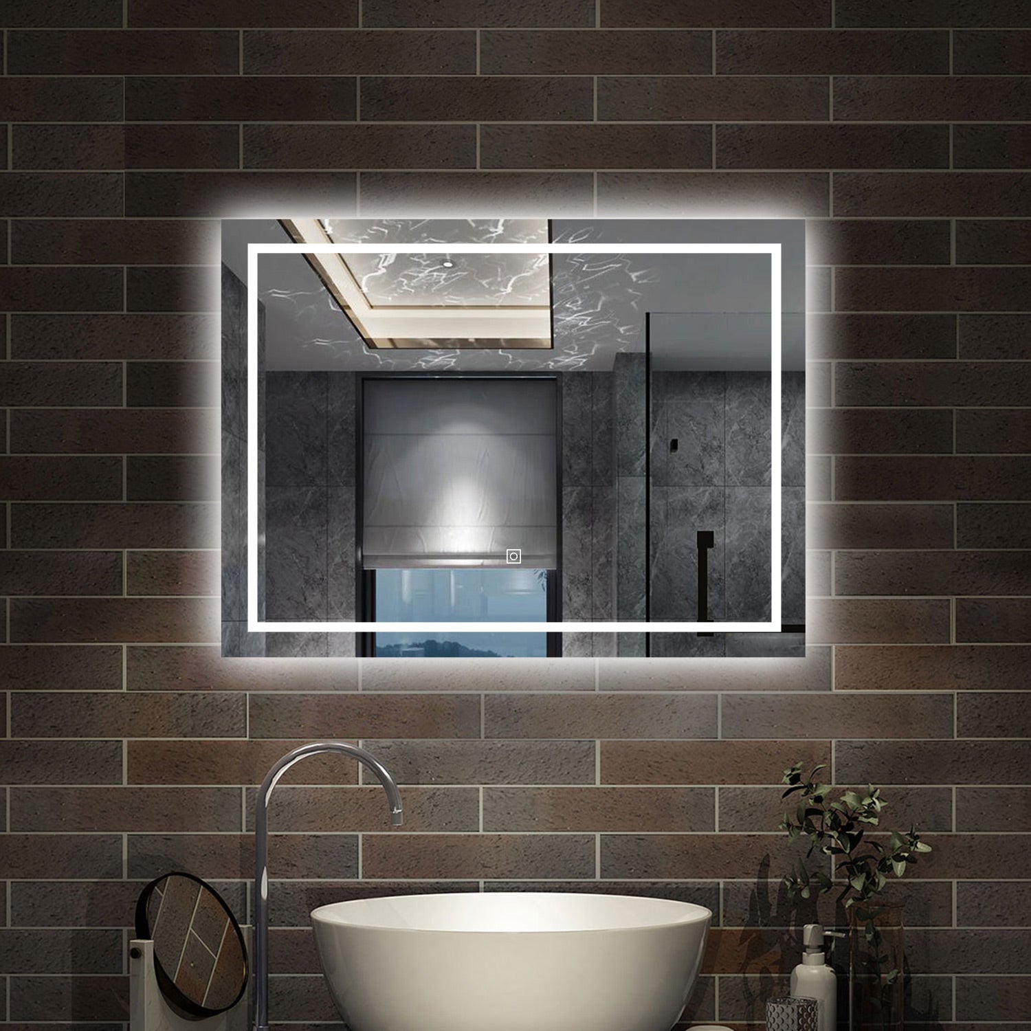 100 x 60 cm,AICA Specchio da Bagno LED con Luce, memoria, antiappannamento,CRI>90,autospegnimento,interruttore touch