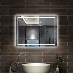 100 x 60 cm,AICA Specchio da Bagno LED con Luce, memoria, antiappannamento,CRI>90,autospegnimento,interruttore touch