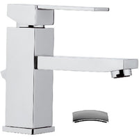 Miscelatore qubika per lavabo design moderno completo di piletta