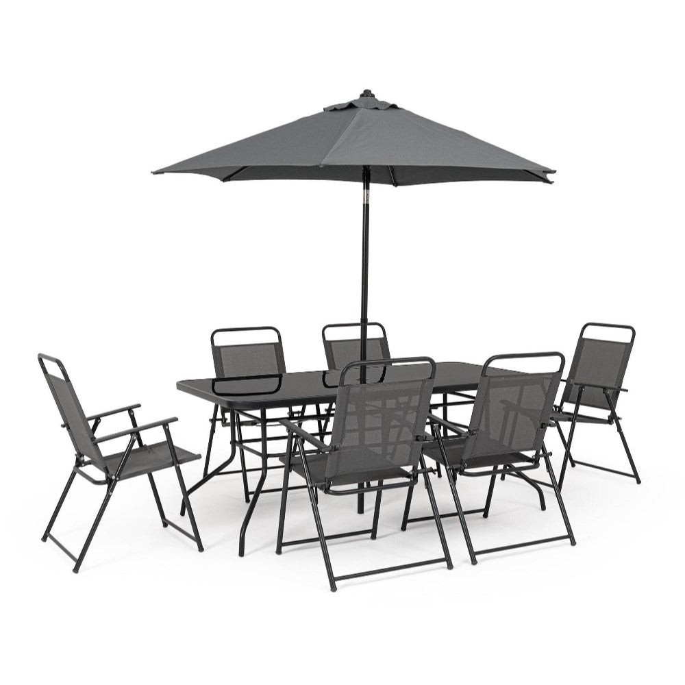 Set Arredo Giardino BIZZOTTO POMPEI Tavolo + 6 Sedie + Ombrellone