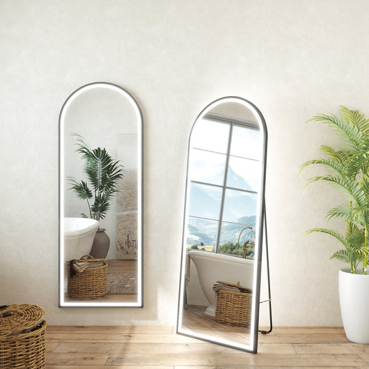 Specchio a corpo intero 160x60cm con LED, temperatura di colore regolabile, design moderno e adatto per svariate scenari.