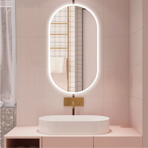 AICA Specchio da bagno 80 x 60 cm, dimmerabile£¬interruttore touch£¬ Funzione Memoria, antiappannamento