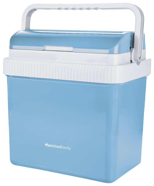 Melchioni Family CONSERVO 24 - Frigo elettrico portatile, Interruttore caldo/freddo, 12/220-240V, 21L, Azzurro [Classe di efficienza energetica A]