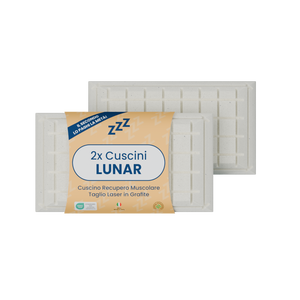 Coppia | Cuscino per recupero muscolare a taglio laser in grafite - Lunar - 72x42x16cm