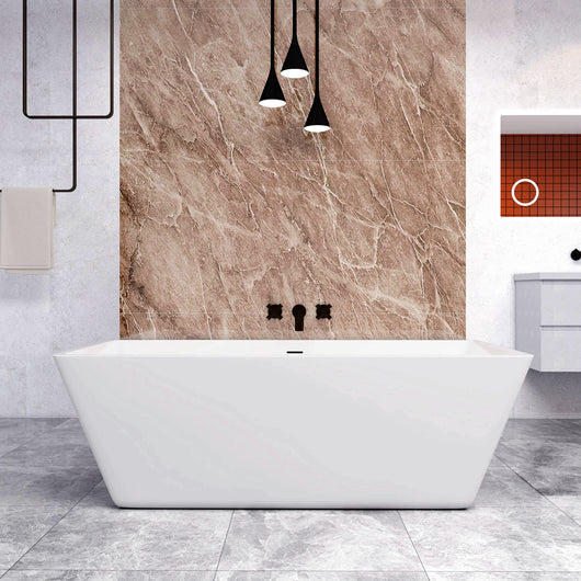Vasca da Bagno a Isola 150x72x56 cm Vasca da Bagno Freestanding in Acrilico Bianco Rettangolare