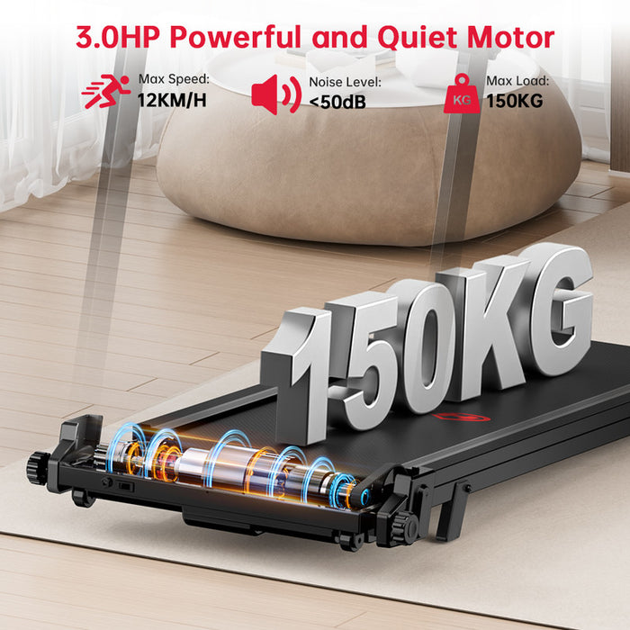 TAPIS ROULANT ELETTRICO COMPATTO PIEGHEVOLE PER LA CASA CON DISPLAY LED E DUE PORTABICCHIERI