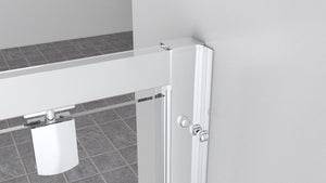 Box doccia nicchia 120 cm porta due battenti H195 cm GINA Cromato