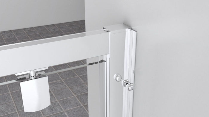 Box doccia nicchia 120 cm porta due battenti H195 cm GINA Cromato