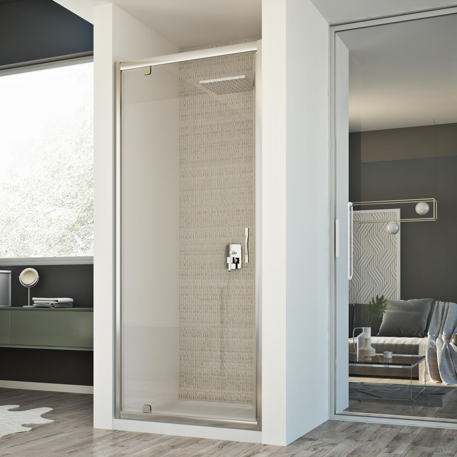 Porta Doccia 80CM H198 Trasparente mod. Cristal 1 Anta