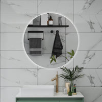 AICA Specchio da bagno 60 x 60 cm, antiappannamento, dimmerabile, interruttore touch, Funzione Memoria