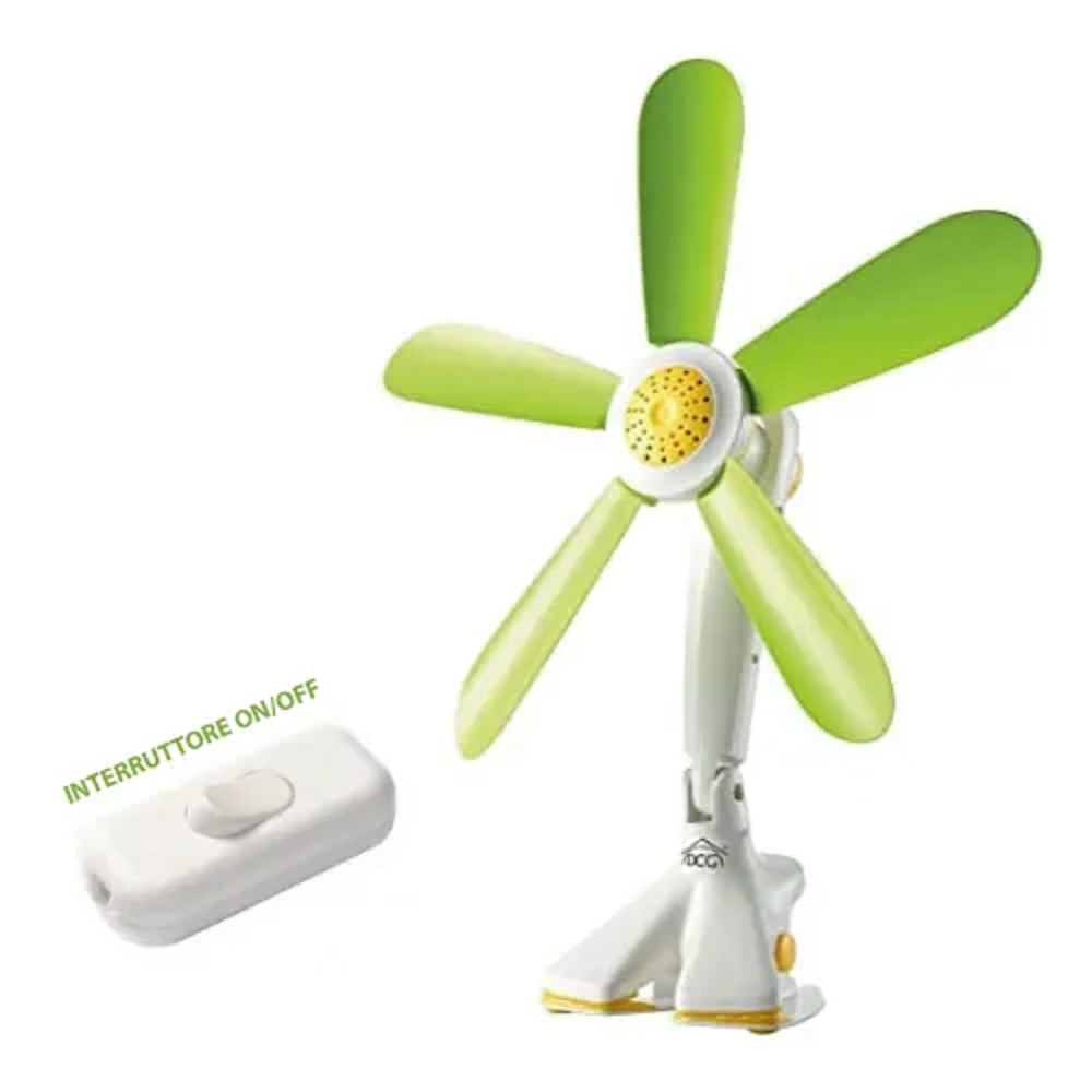 CFG Ventilatore Da Tavolo Parete Con Clip Ev058 Margherita Pale Flessibili 3in1