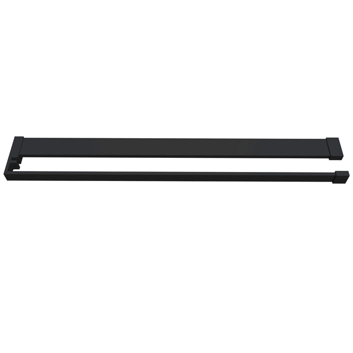 Mensola Doccia per Parete Doccia Walk in 80 cm Alluminio Nero Opaco Porta-asciugamani Adattabile Vetro da 8 mm