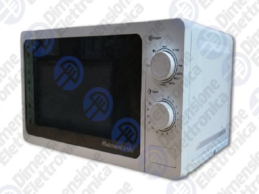 Melchioni Family Forno Microonde con Grill 20L ONDA Multifunzione 800W Regolazione Manuale Funzione Grill Timer 1-35 Min Dimensioni 45x32x25 cm
