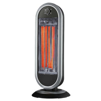 Stufa al Carbonio 900w Due potenze 450/900w Oscillante Sensore Antiribaltamento Corpo Antiscottatura Maniglia Trasporto